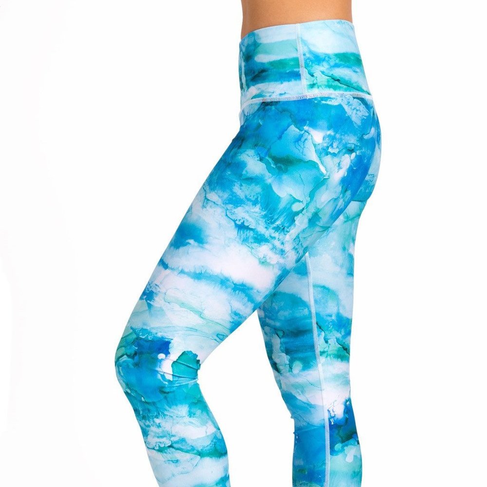 EUC Size 6 My Inner Fire Ocean Dream Leggings Yoga